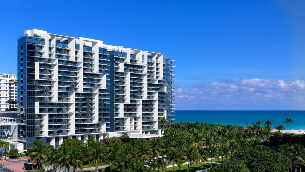 Beach blanket Babylon. With 300 feet of ocean front, the W is perhaps the most contemporary 'player' on the South Beach scene.